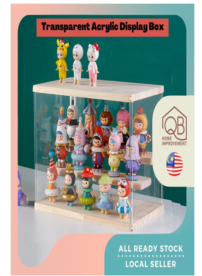 Generic 5Layer Transparent Acrylic Display Box with Wooden Top Base（without LED）  - Image 5