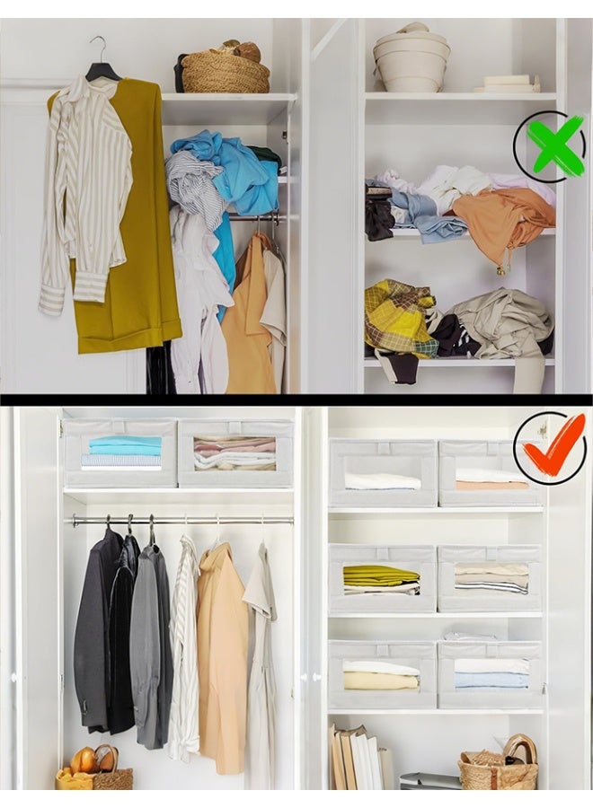 Sumkyle 4 Pcs Wardrobe Clothes Organizer Foldable Clothes Storage Box Organizer Clothing Closet Visible Drawer Organizers Wardrobe Clothing Organizer - Image 3