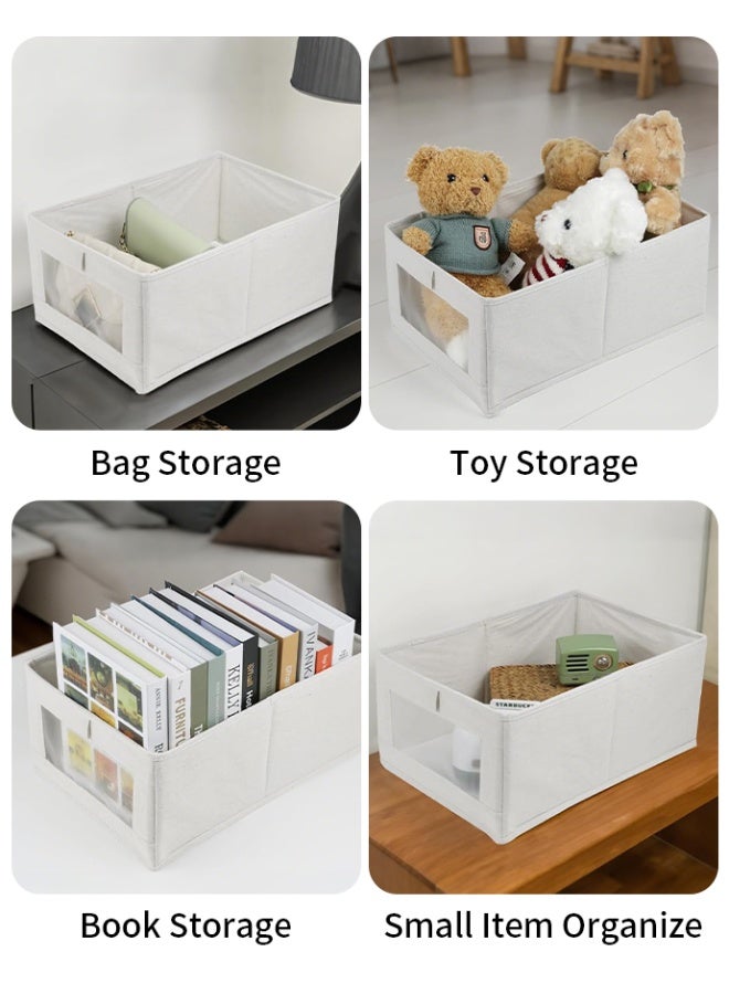 Sumkyle 4 Pcs Wardrobe Clothes Organizer Foldable Clothes Storage Box Organizer Clothing Closet Visible Drawer Organizers Wardrobe Clothing Organizer - Image 5