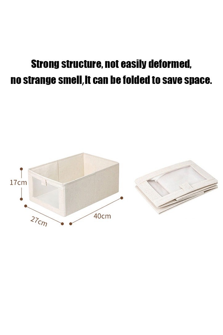 Sumkyle 4 Pcs Wardrobe Clothes Organizer Foldable Clothes Storage Box Organizer Clothing Closet Visible Drawer Organizers Wardrobe Clothing Organizer - Image 2