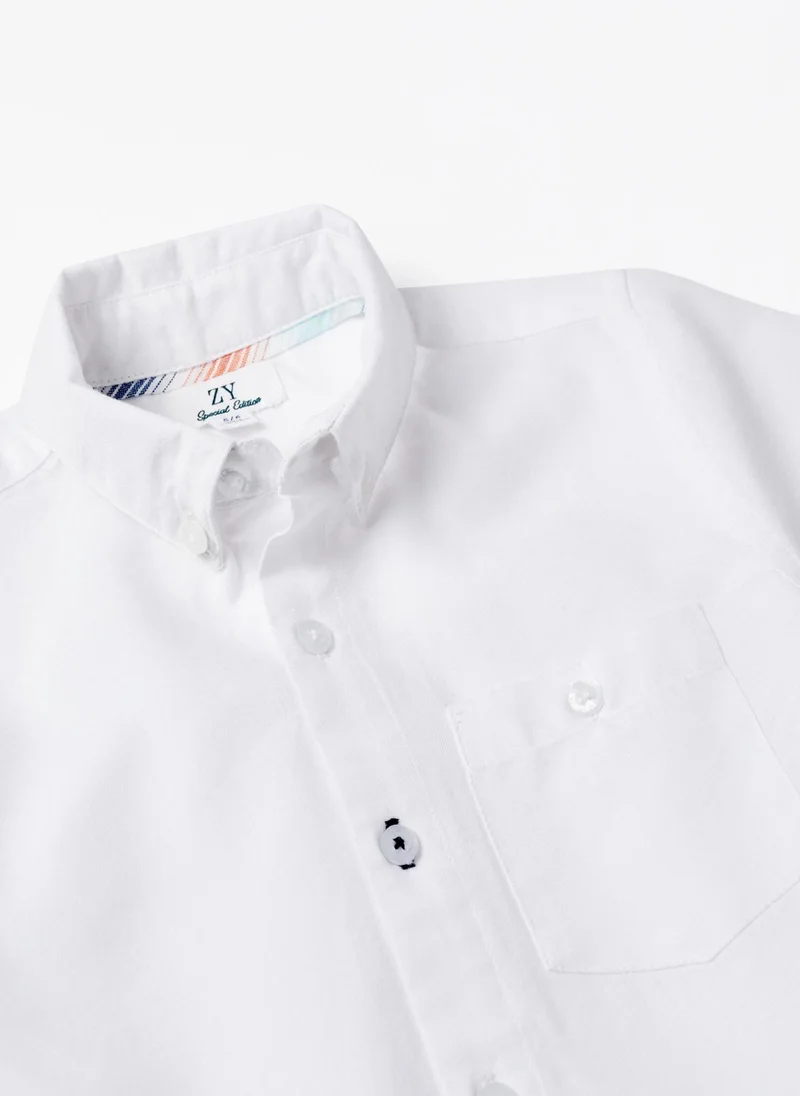 زيبي Striped Cotton Shirt with Bow for Boys