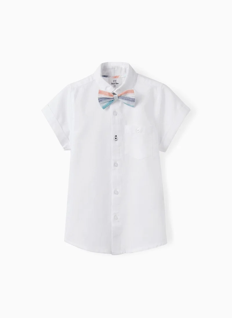 Zippy Striped Cotton Shirt with Bow for Boys