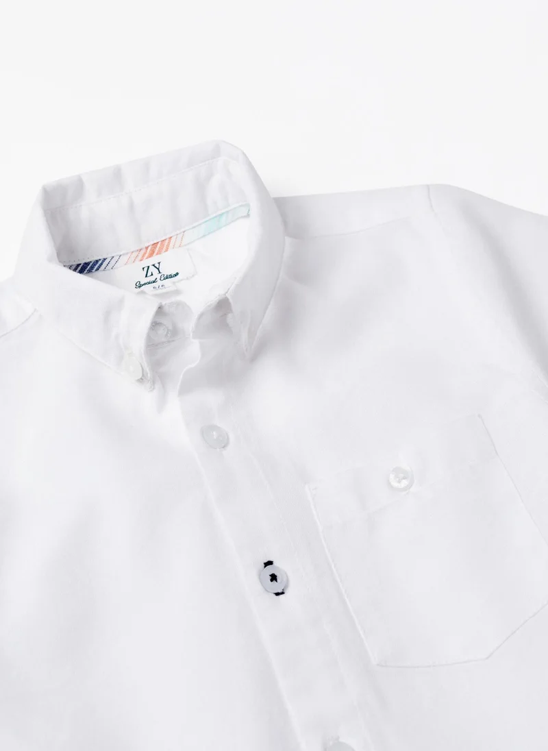 زيبي Striped Cotton Shirt with Bow for Boys