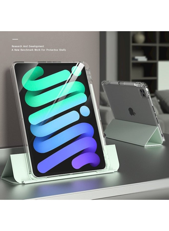 Generic - Apple IPad Protective Cover Air5 Transparent Pro11 Inch Shell Flat Anti-bending 10 Slide Split Acrylic-Color:White Ice Color-Applicable Models:iPad789 - Image 1