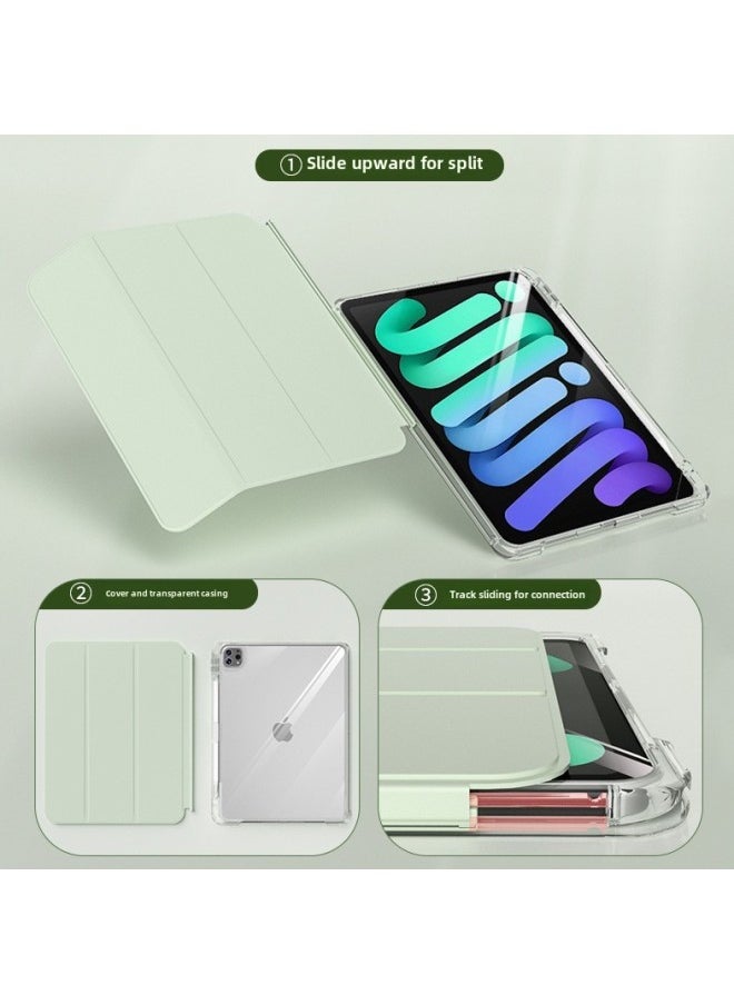 Generic - Apple IPad Protective Cover Air5 Transparent Pro11 Inch Shell Flat Anti-bending 10 Slide Split Acrylic-Color:White Ice Color-Applicable Models:iPad789 - Image 1