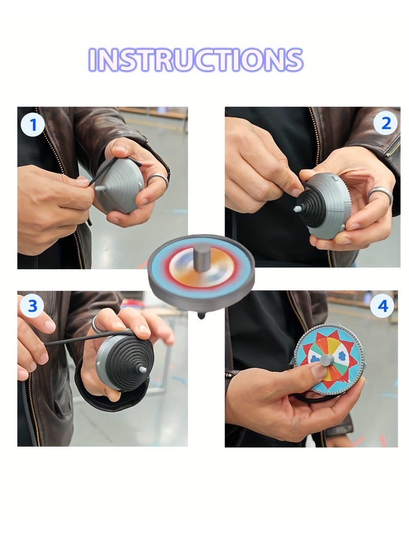 NIBEMINENT - 3D Printed Spinning Top Game Props, Gong-Gi Top Set, Traditional Korean Top Game, Nostalgic Themed Spinning Top Game, Perfect for Retro Spinning Top Fun with Friends at Gatherings. - Image 1