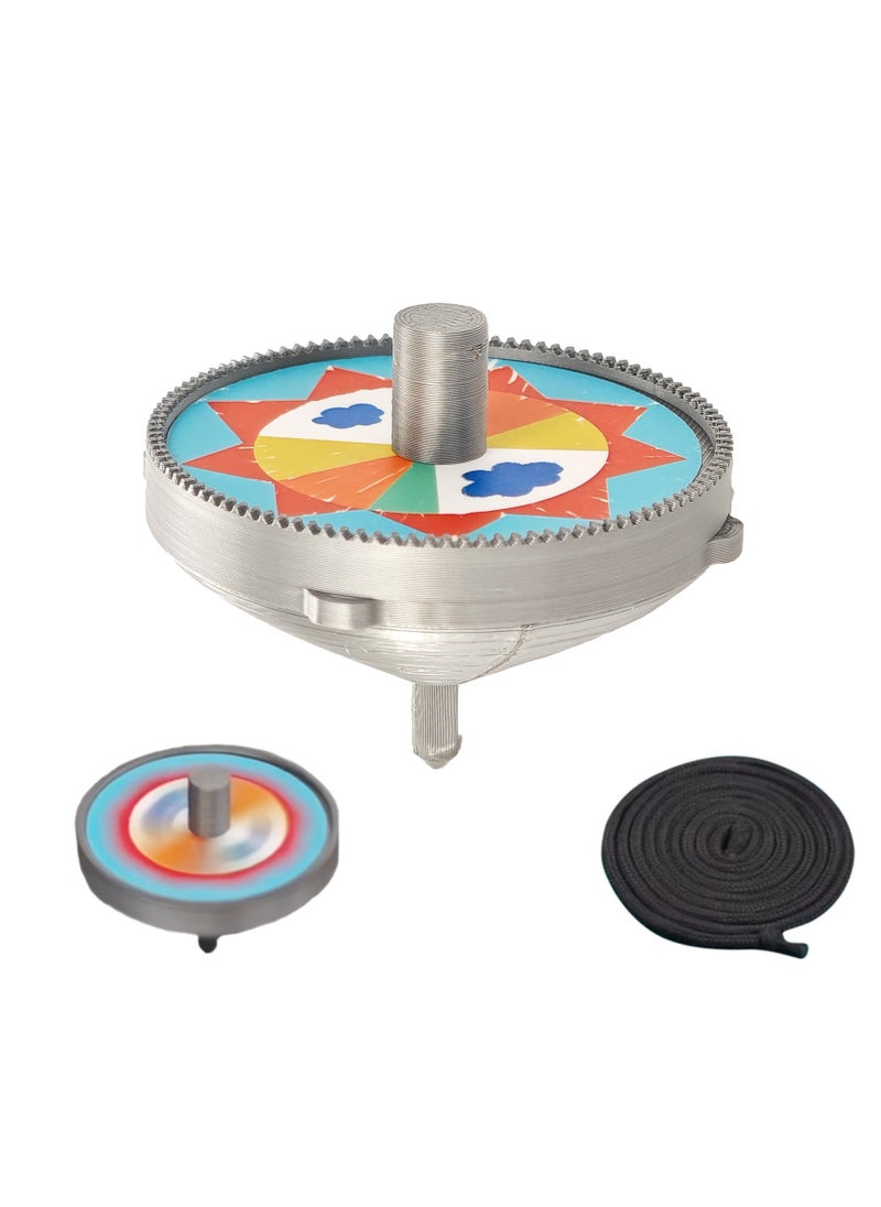 NIBEMINENT - 3D Printed Spinning Top Game Props, Gong-Gi Top Set, Traditional Korean Top Game, Nostalgic Themed Spinning Top Game, Perfect for Retro Spinning Top Fun with Friends at Gatherings. - Image 1
