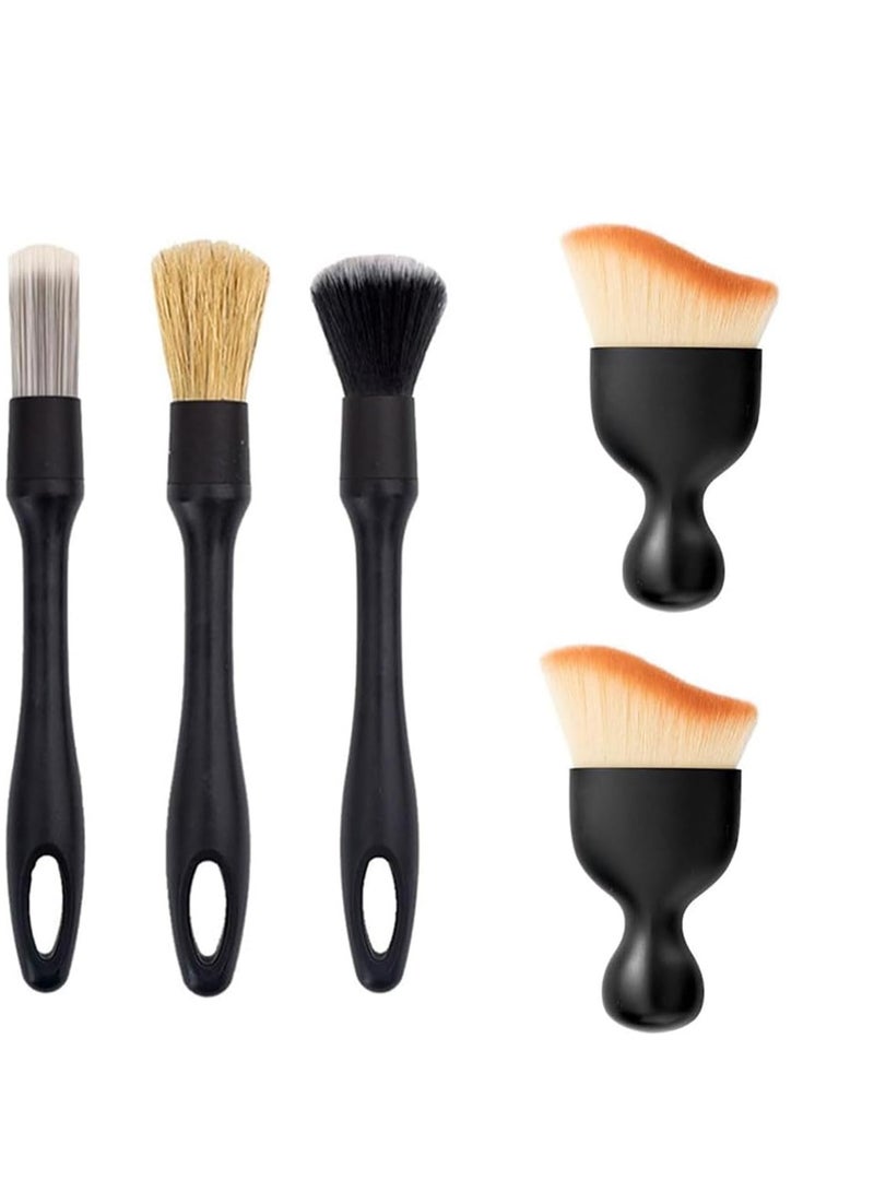 Generic Lonimia 5 Pcs Car Detailing Brush Set, Car Interior Detailing Brushes Auto Ultra-Soft Detail Cleaning Brush Dust Removal Brushes Tool for Cleaning Wheels, Engine, Car Interior, Ventilation Slots  - Image 1