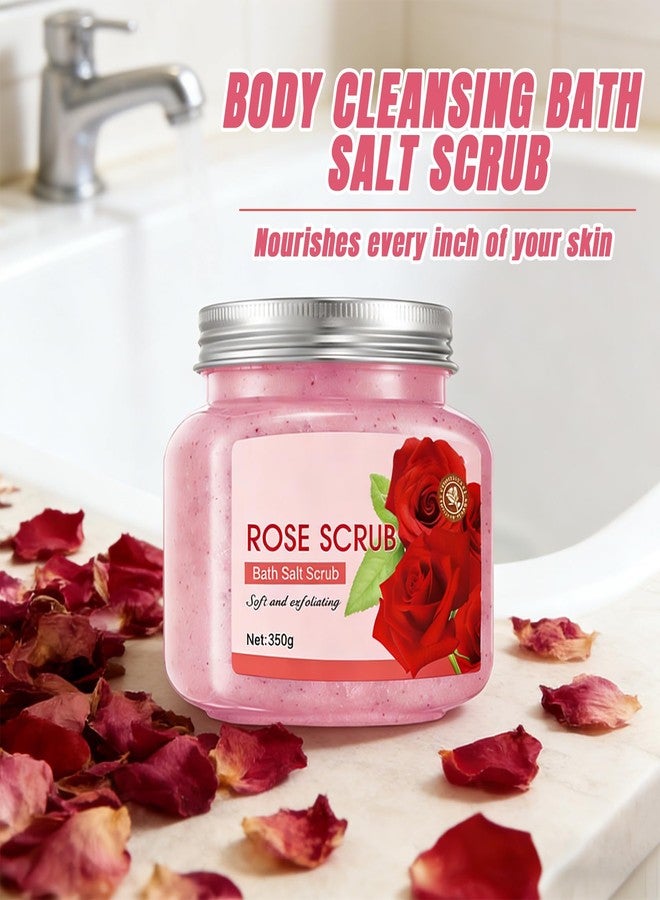 BKPPLZP Rose Body Scrub,Nourishing Exfoliating Body Scrubber Exfoliator,Cleansing Body Exfoliator with Dead Skin Remover for Body,Face,Hand and Foot,Moisturizing Exfoliating Body Scrub,12 oz - Image 2