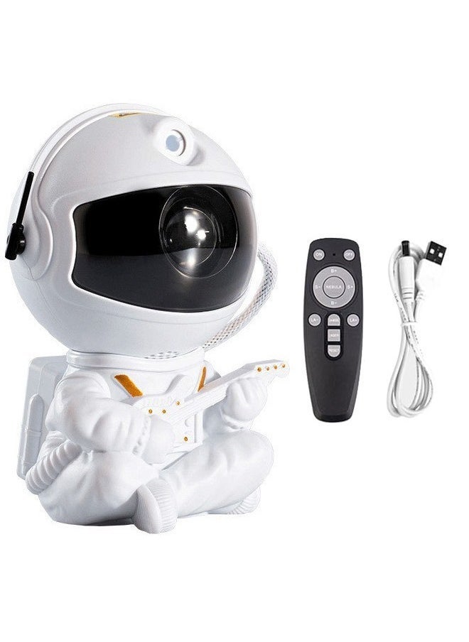 JAJEEK Astronaut Nebula Starry Sky Laser Light Projector – White Guitar-Themed, Remote Control, 360° Adjustable Nebula and Star Projections, Ideal for Bedrooms, Parties, and Relaxation - Image 2