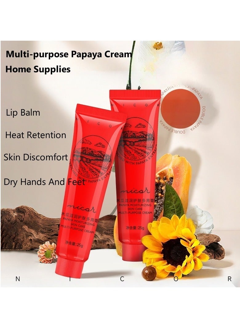 Nicor 2-PACKS Papaya Moisturizing Skin Care,Multi-Purpose Cream,Can be Used for Lip Balm, Anti-itching for Mosquito Bites, Diaper Cream, etc. 25g*2 - Image 2