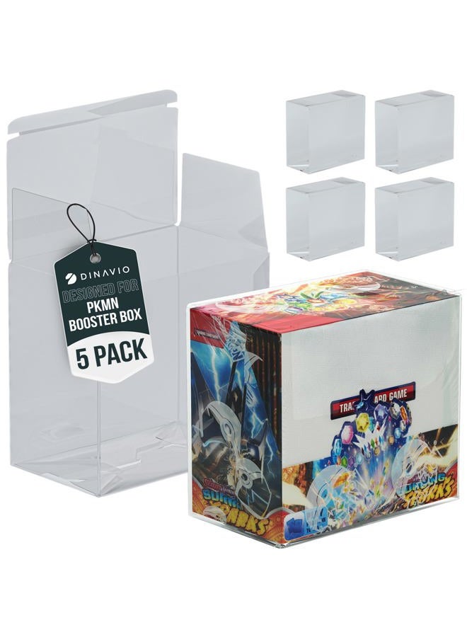 Dinavio Crafthouse PET Plastic Pokemon Booster Box Case - Pokemon Booster Box Display Case Protector - Pokemon Storage Box - 0.5mm Thick Protective Pokemon Card Display Case (Pack of 5) - Image 1