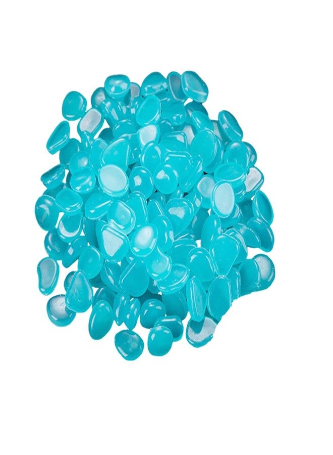 إيلاندي 200 قطعة من الأحجار الزرقاء المتوهجة في الظلام، حصى مضيئة، صخور متوهجة، زينة للحديقة، الفناء، حوض السمك، الممر - Image 1