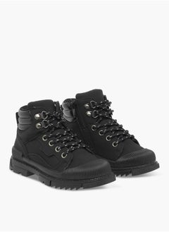 LBL by Shoexpress Boys Panelled High Cut Boots with Lace Detail and Zip Closure  - Image 3