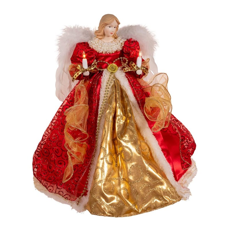 Kurt S. Adler Kurt Adler 14inch UL 10Light Red Gold Angel Treetop - Image 2