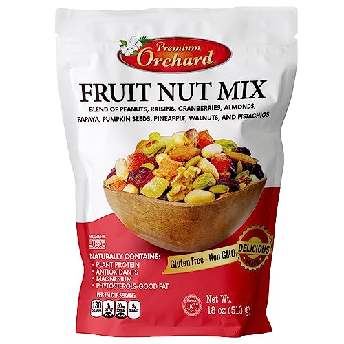 Premium Orchard FRUIT NUT MIX TRAIL MIX by PREMIUM ORCHARD - Gourmet Trail Mix Bulk Blend of Mixed Nuts & Dried Fruit - Healthy Vegan Snacks, Snack Nut Mix, Plant Protein Source, Non-GMO, Natural - 18oz - Image 1