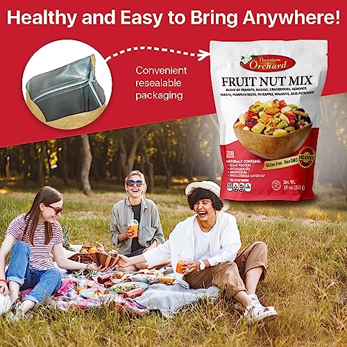 Premium Orchard FRUIT NUT MIX TRAIL MIX by PREMIUM ORCHARD - Gourmet Trail Mix Bulk Blend of Mixed Nuts & Dried Fruit - Healthy Vegan Snacks, Snack Nut Mix, Plant Protein Source, Non-GMO, Natural - 18oz - Image 5
