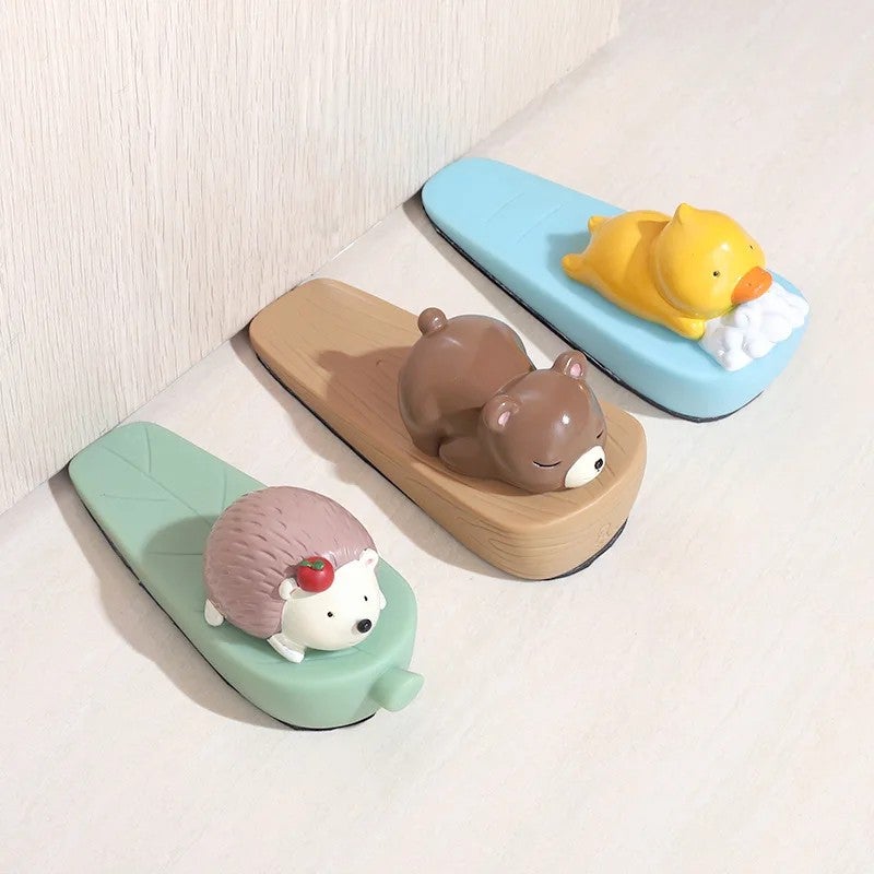 Bluejw Baby Safety Door Stopper - Cute Cartoon Silicone Door Wedge, Finger Pinch Guard, Door Jam Catcher Block - Home Office Stops Tools - Image 2