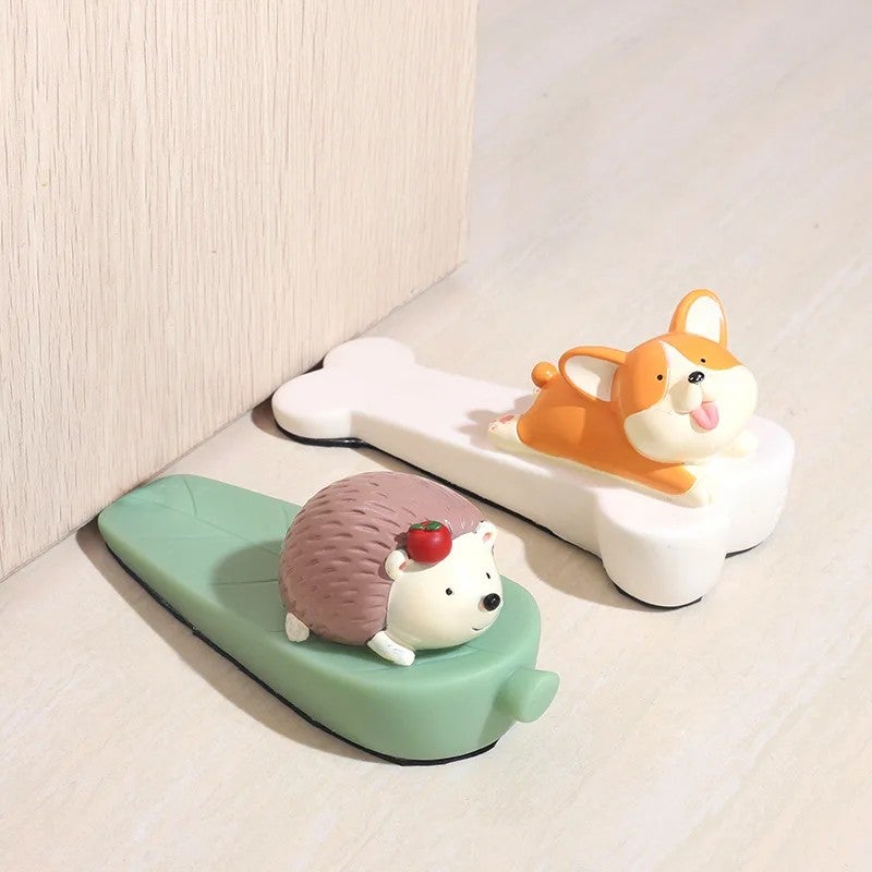 Bluejw Baby Safety Door Stopper - Cute Cartoon Silicone Door Wedge, Finger Pinch Guard, Door Jam Catcher Block - Home Office Stops Tools - Image 4