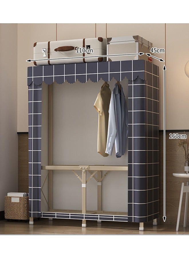 KLNAMAEAAN Foldable Fabric Wardrobe Closet with Dustproof Cover – 110x45x160 cm, Sturdy Steel Frame, Easy Assembly - Image 1