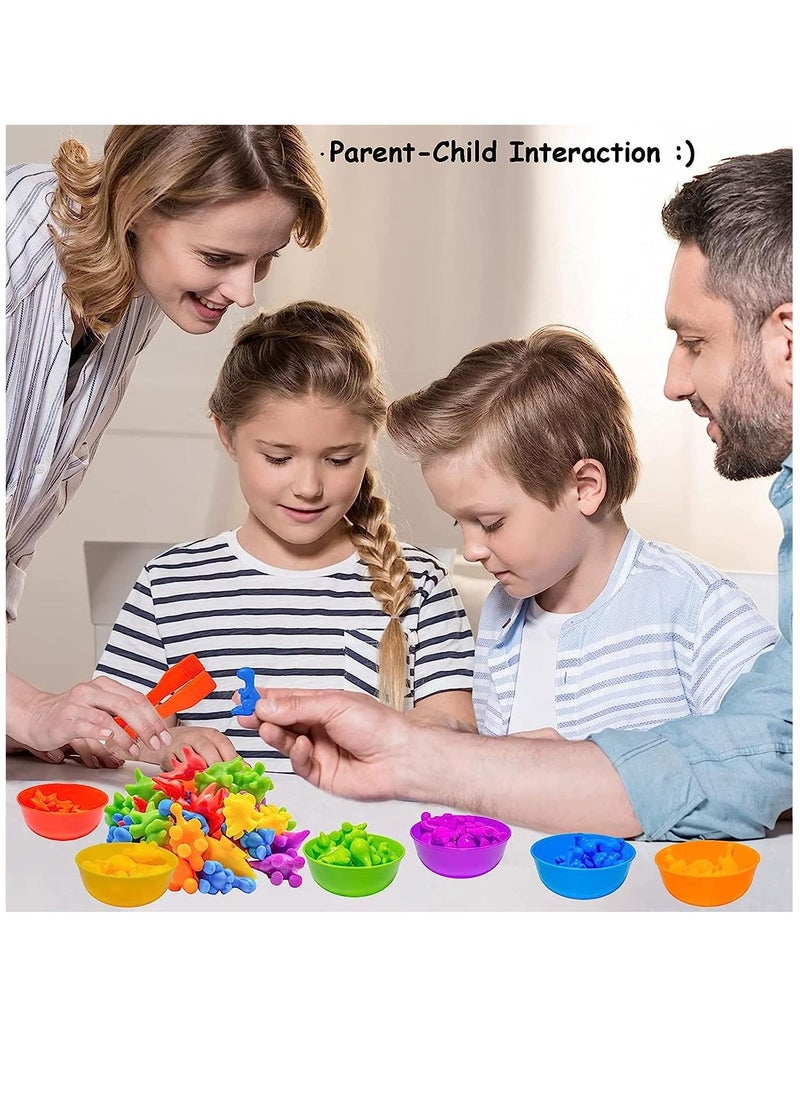 Soofam Counting Dinosaur Toys Matching Games with Sorting Cups, Color Sorting and Sensory Training, Montessori Preschool Educational Learning Toys,Gift for Kids  Boys Girls  - Image 3
