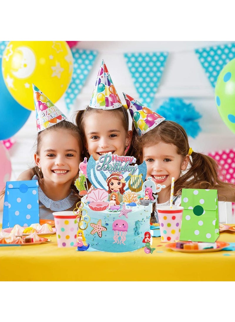 سيوسي حورية البحر كعكة مجموعة الديكور ، Toppers Glitter حورية البحر قليلاً دمية ، الطرف تحت الماء المحيط ، دش الطفل ، الصبي فتاة حفلة عيد ميلاد الطفل  - Image 4
