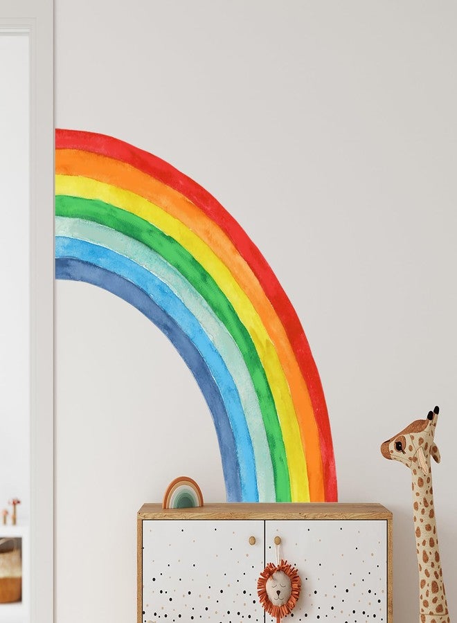 Eutecado Rainbow Wall Sticker - Watercolor Rainbow Wall Decals for Girls Room Nursery, Large Removable Wall Art Murals Peel and Stick Wall Decoration for Bedroom Living Room Kids Room - Image 3