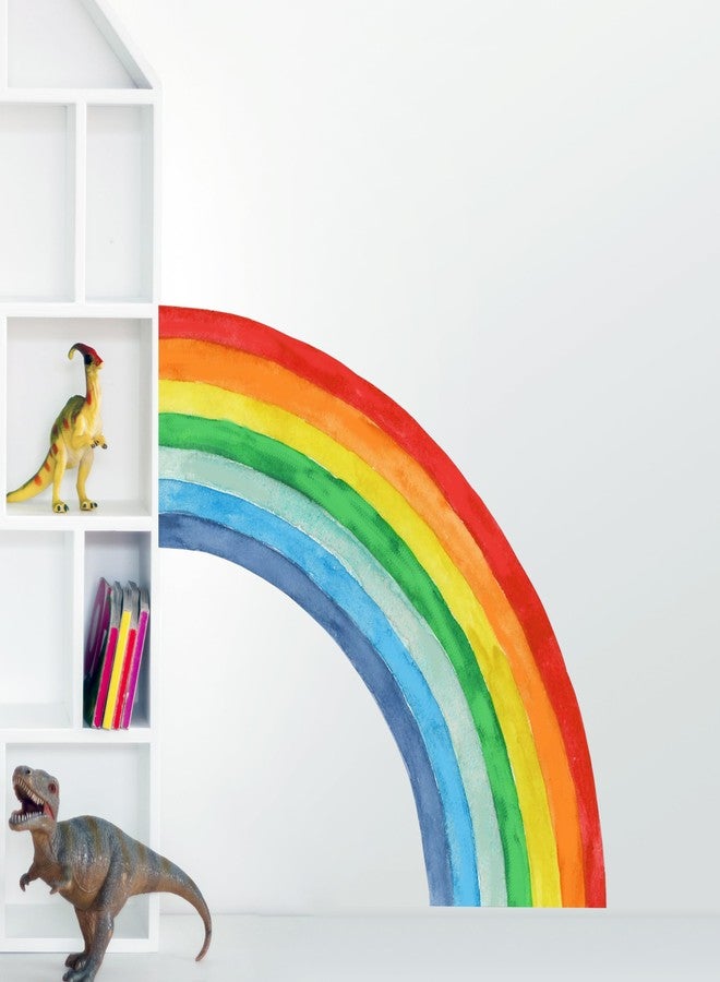 Eutecado Rainbow Wall Sticker - Watercolor Rainbow Wall Decals for Girls Room Nursery, Large Removable Wall Art Murals Peel and Stick Wall Decoration for Bedroom Living Room Kids Room - Image 5