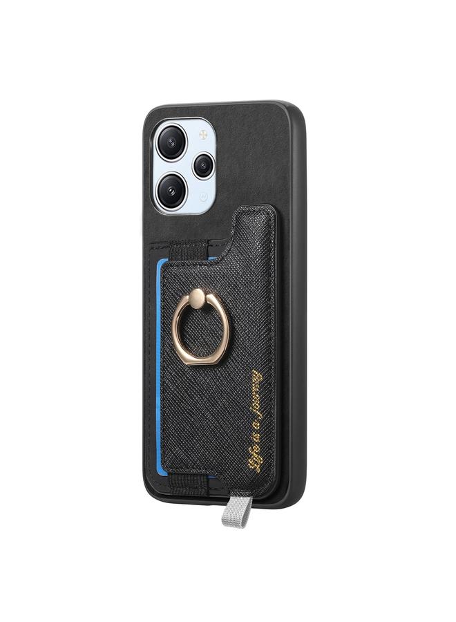 S-TOP Case For Redmi Note 12 Turbo / Poco F5 5G Retro Magsafe Cross Leather Ring Holder Card Bag Phone Case - Image 2
