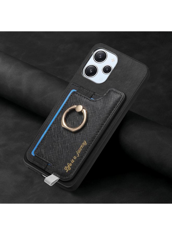 S-TOP Case For Redmi Note 12 Turbo / Poco F5 5G Retro Magsafe Cross Leather Ring Holder Card Bag Phone Case - Image 5