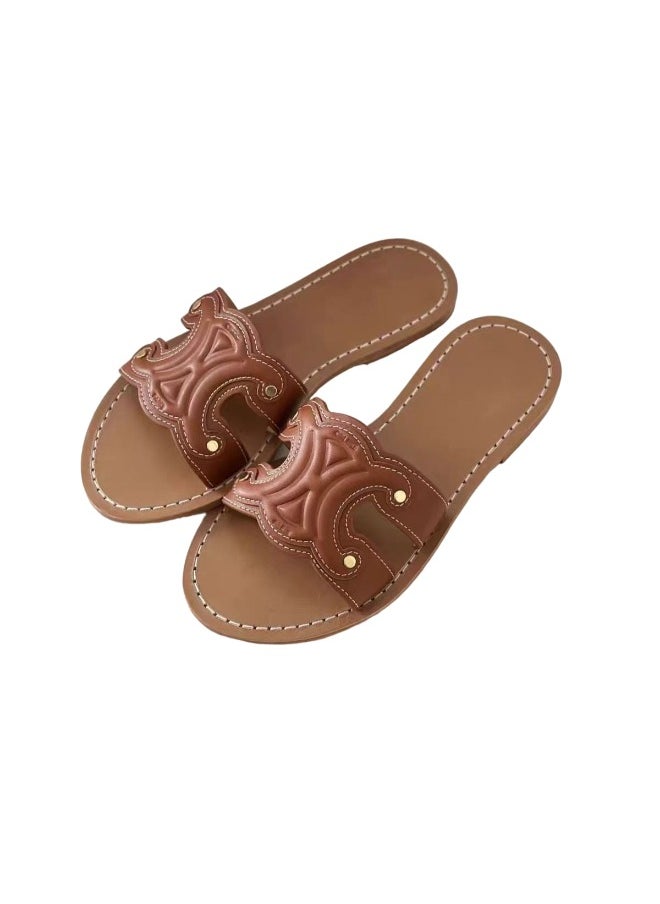Rup Art - Leather Flip Flop For Women Stylish, Affordable, Daily Wear Ladies Slip On Elegant Slipper Made Of PU Leather - Image 1