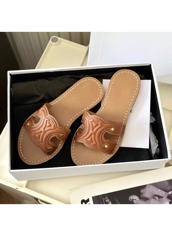 Rup Art - Leather Flip Flop For Women Stylish, Affordable, Daily Wear Ladies Slip On Elegant Slipper Made Of PU Leather - Image 1