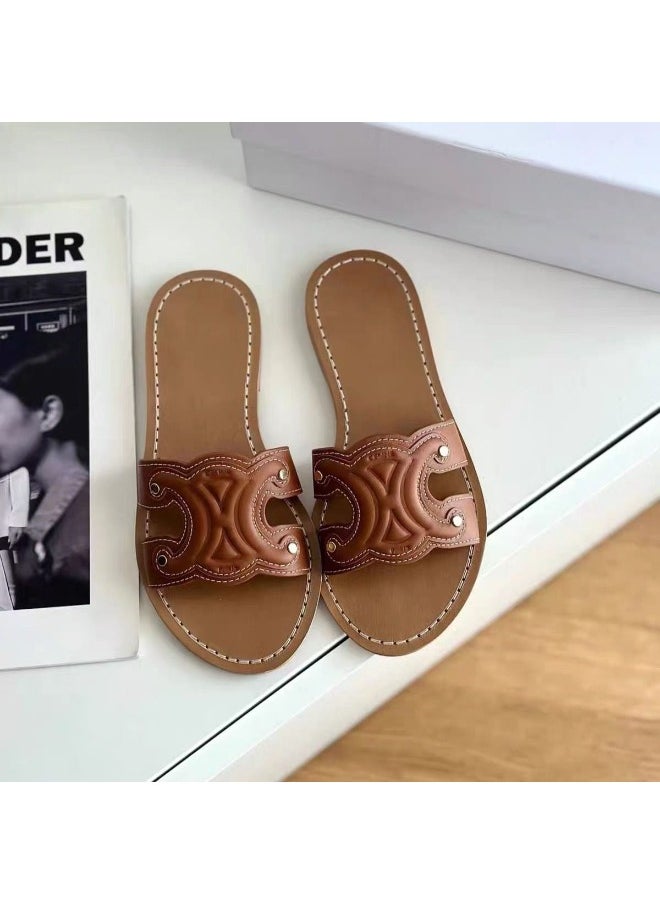 Rup Art - Leather Flip Flop For Women Stylish, Affordable, Daily Wear Ladies Slip On Elegant Slipper Made Of PU Leather - Image 1