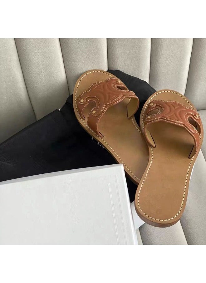 Rup Art - Leather Flip Flop For Women Stylish, Affordable, Daily Wear Ladies Slip On Elegant Slipper Made Of PU Leather - Image 1