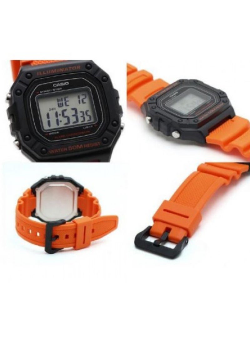 CASIO Men's Resin Digital Wrist Watch W-218H-4B2VDF - 44 mm - Orange - Image 5