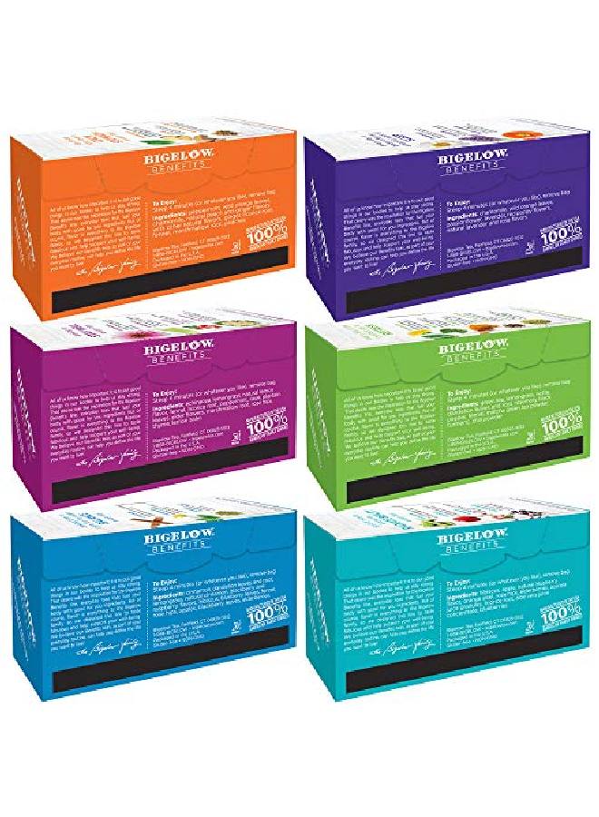 Bigelow Tea Bigelow Benefits Wellness Teas Variety Pack Mixed Caffeinated Green Matcha & Caffeinefree Herbal Tea 18 Count (Pack Of 6) 108 Total Tea Bags - Image 5