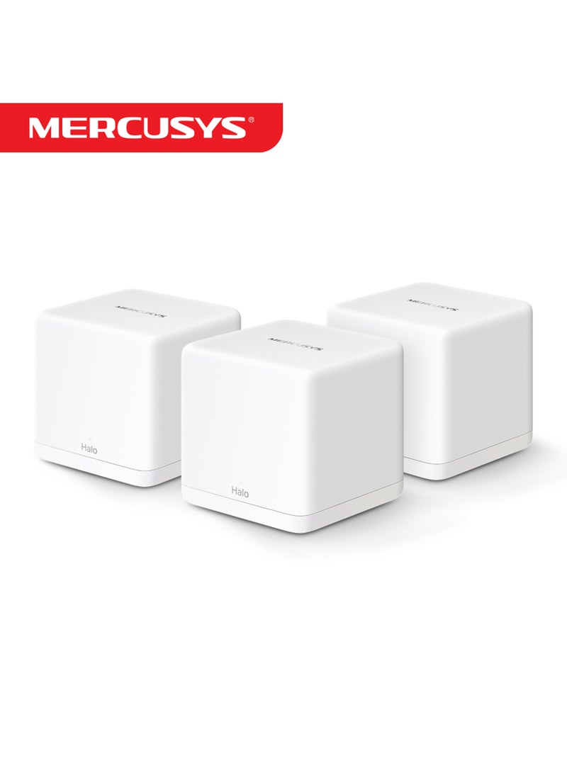 Halo H60X 3-Pack AX1500 , Wi Fi 6, Dual Band Whole Home Mesh System|5GHz Band Access|Connect over 100 Devices|Coverage up to 6000 sq.ft.|1500 Mbps Speed|Seamless Roaming with One Unified Network White