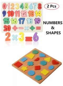 Number Shape Puzzle - Montessori Wooden Puzzles for Toddlers 3-5 , Shape Learning Puzzle Learning Toy for Toddlers 3-5 number blocks toys for kids, Toddler Learning Toys Preschool Educational Gift for Kids