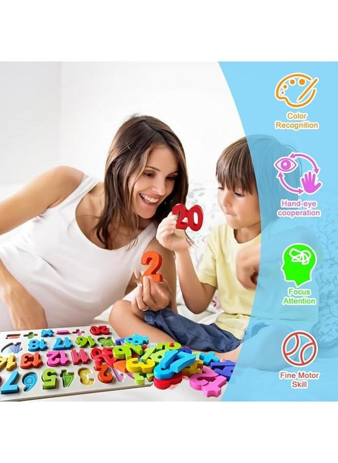 null - Number Shape Puzzle - Montessori Wooden Puzzles for Toddlers 3-5 , Shape Learning Puzzle Learning Toy for Toddlers 3-5 number blocks toys for kids, Toddler Learning Toys Preschool Educational Gift for Kids - Image 1