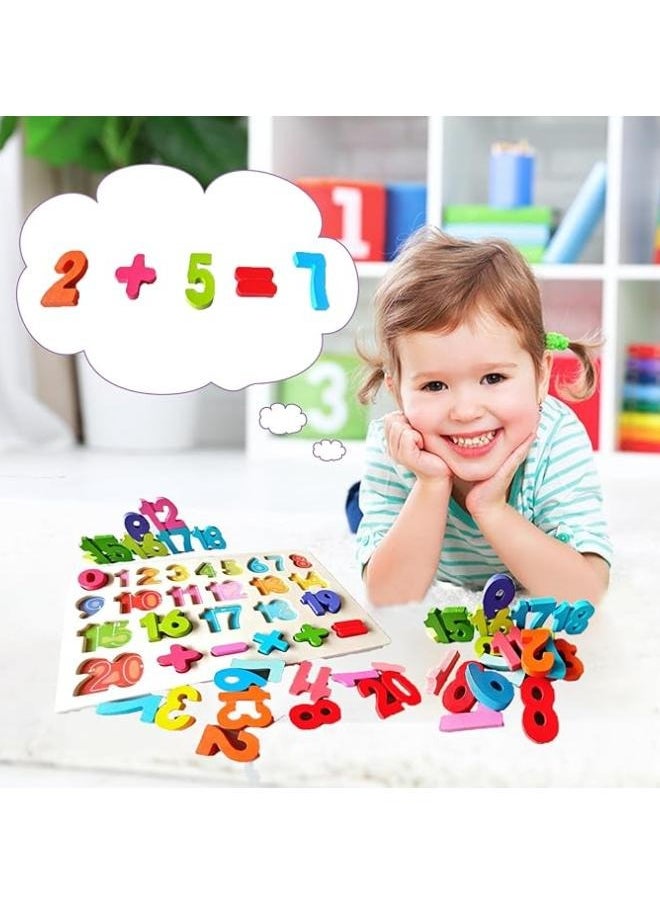 null - Number Shape Puzzle - Montessori Wooden Puzzles for Toddlers 3-5 , Shape Learning Puzzle Learning Toy for Toddlers 3-5 number blocks toys for kids, Toddler Learning Toys Preschool Educational Gift for Kids - Image 1