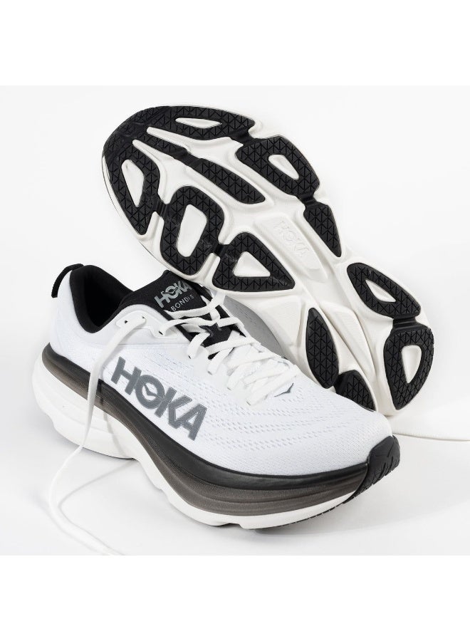 Hoka One One Bondi 8 Sneaker - White/Black - Image 3