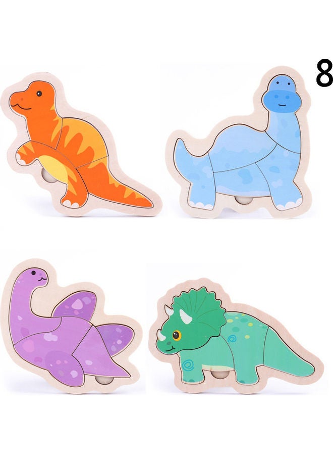 4-Piece Wooden Puzzle Set