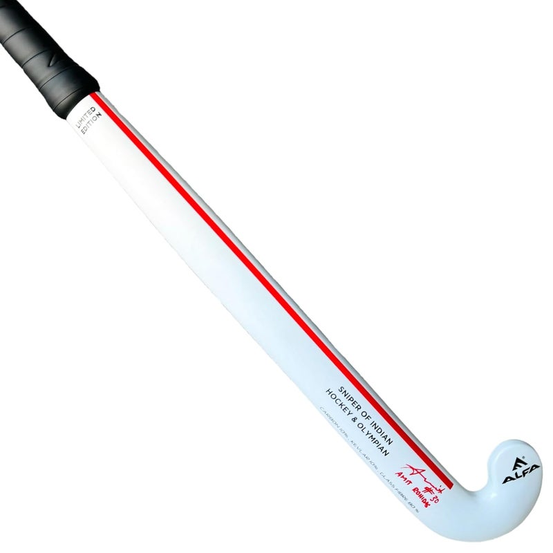 ALFA Amit ROHIDAS Edition Composite Hockey Stick (Low Bow, White-RED, 37 INCHES) - Image 1