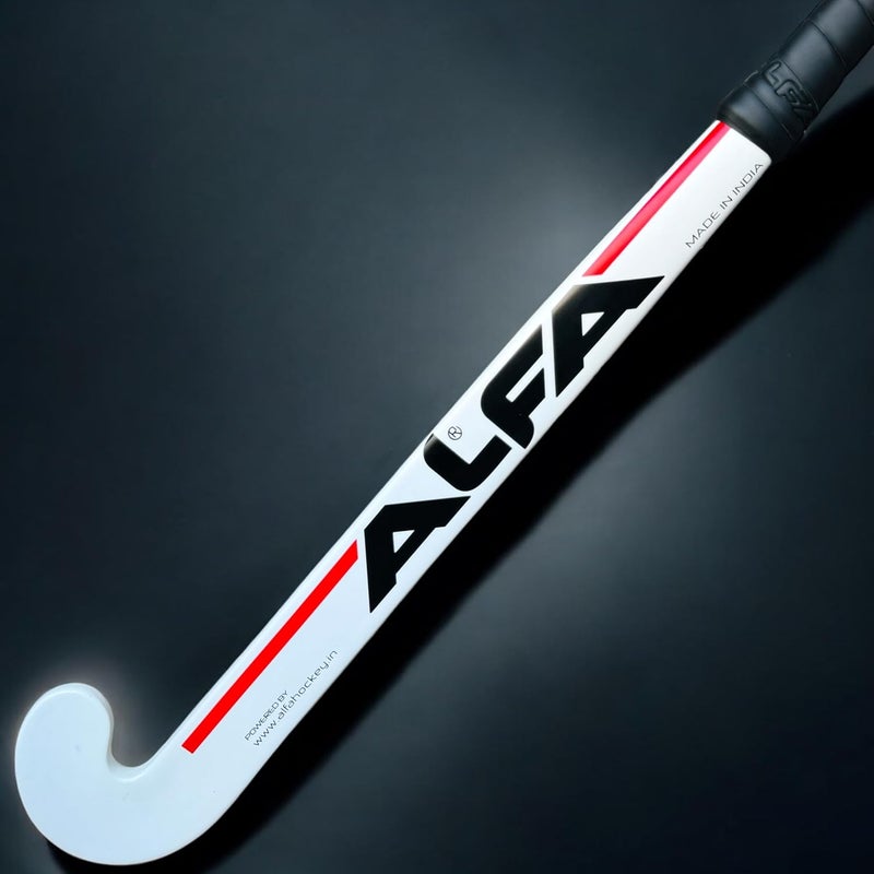 ALFA Amit ROHIDAS Edition Composite Hockey Stick (Low Bow, White-RED, 37 INCHES) - Image 4