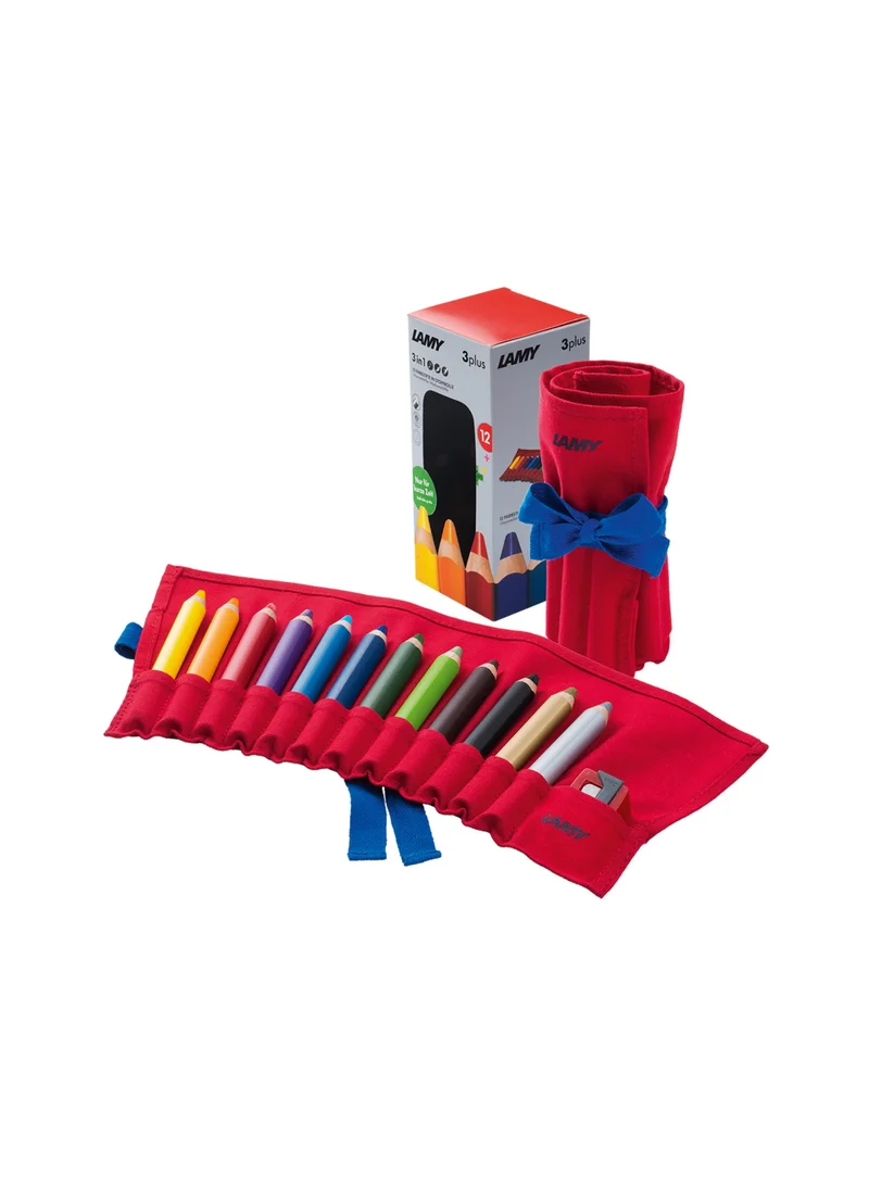 LAMY Lamy 3 Plus 12 Color Pencils Roll Red (W419)