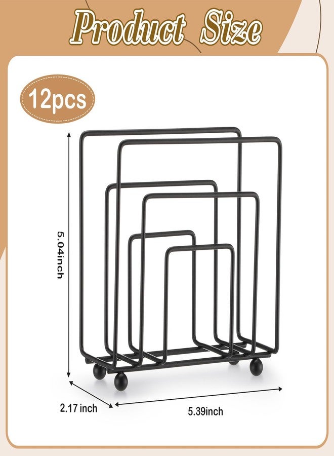 Yiyiring 12 Pcs Napkin Holders for Table, Black Standing Metal Cocktail Paper Napkins Holders Dispenser for Kitchen Dining Countertops Indoor & Outdoor Picnic Bar Use - Image 2