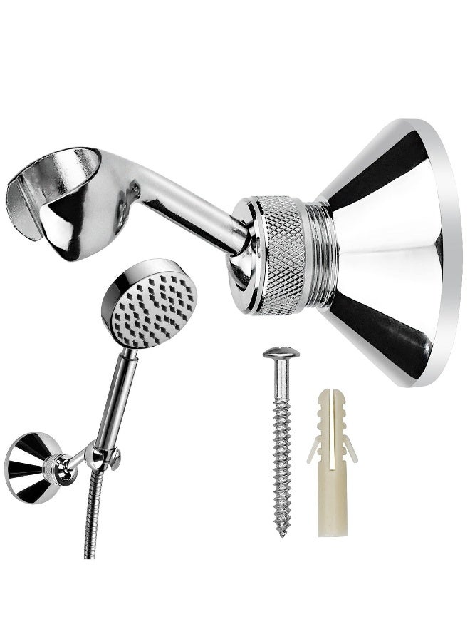 Shower Head Holder, Adjustable Removable Shower Wall Bracket Zinc Alloy Bathroom Shower Wand Wall Mounted Bracket with Screw for Standard Handheld Shower Hose  - Image 1