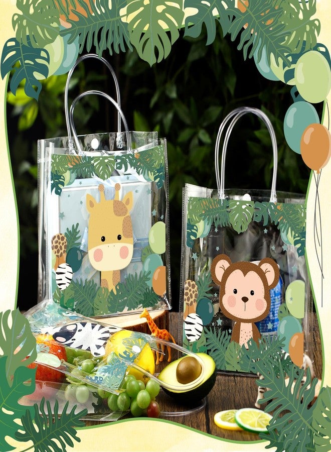 Aliceset 24 Pcs Gift Bags with Handle Clear PVC Candy Treat Goodies Tote Bags for Summer Birthday Party Favor Supplies - Image 2