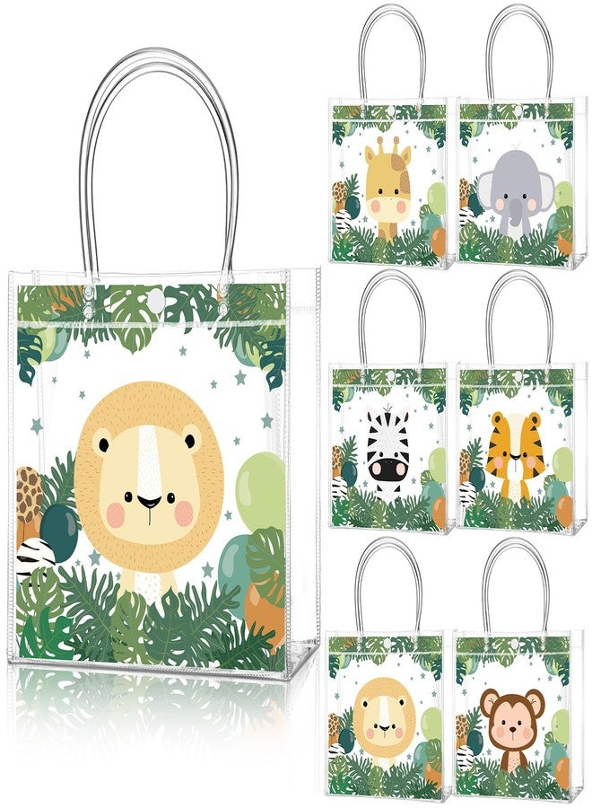 Aliceset 24 Pcs Gift Bags with Handle Clear PVC Candy Treat Goodies Tote Bags for Summer Birthday Party Favor Supplies - Image 1
