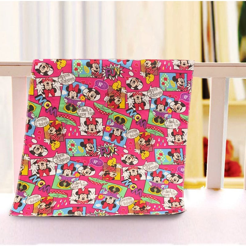 Sassoon Polyester Minnie Mouse Printed Washable and Waterproof Medium Size Dry Sheet/Bed Protector for Kids- Multi Colored (70 x 100 cm) - Image 1